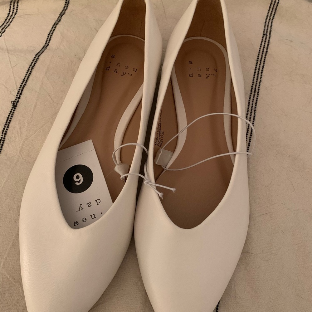 A New Day White Pointed Toe Flats